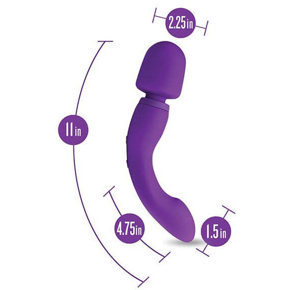 Blush Wellness Dual Sense Double Ended Ergonomic Wand measurements - by The Bigger O online sex toy shop. USA, Canada and UK shipping available.