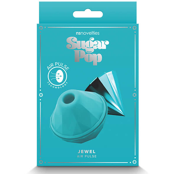 Sugar Pop Jewel Air Pressure Vibrator - Teal package - NS Novelties - by The Bigger O online sex shop. USA, Canada and UK shipping available.
