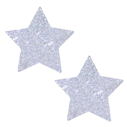 Nipztix Starry Nights Pasties - Silver Pixie Dust Glitter