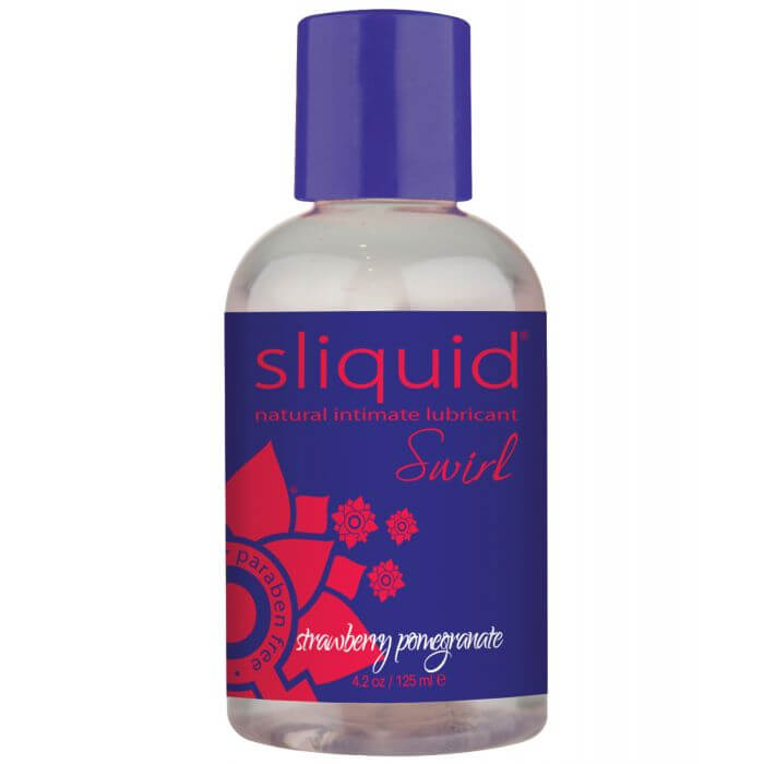Sliquid Swirl Natural Flavored Lubricant in strawberry pomegranate - by The Bigger O online sex shop. USA, Canada and UK shipping available.