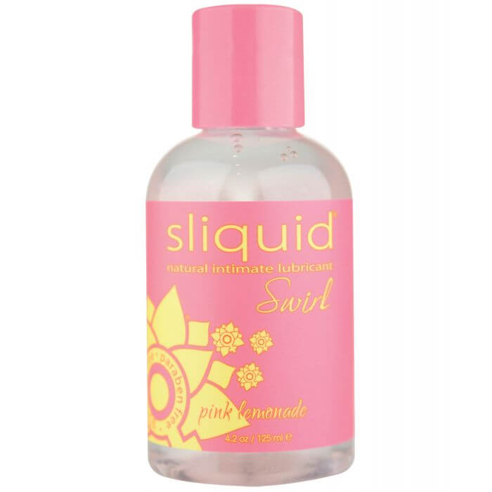 Sliquid Swirl Natural Flavored Lubricant in pink lemonade - by The Bigger O online sex shop. USA, Canada and UK shipping available.