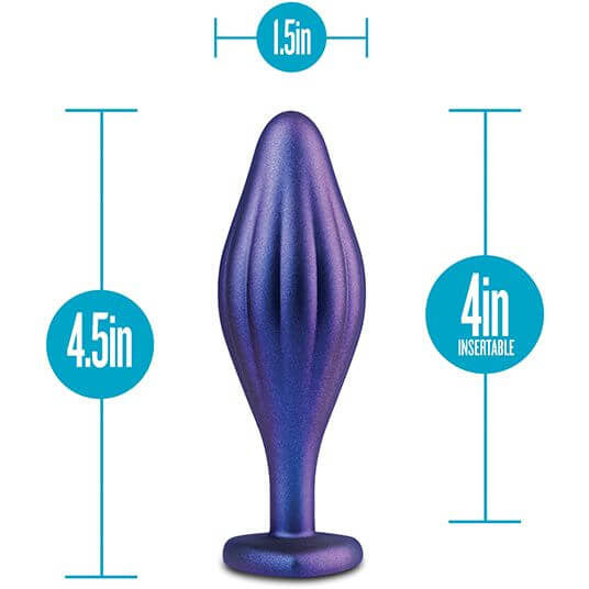 Anal Adventures Matrix Wavy Bling Plug - Blush Novelties measurements- by The Bigger O online sex toy shop. USA, Canada, UK shipping available.