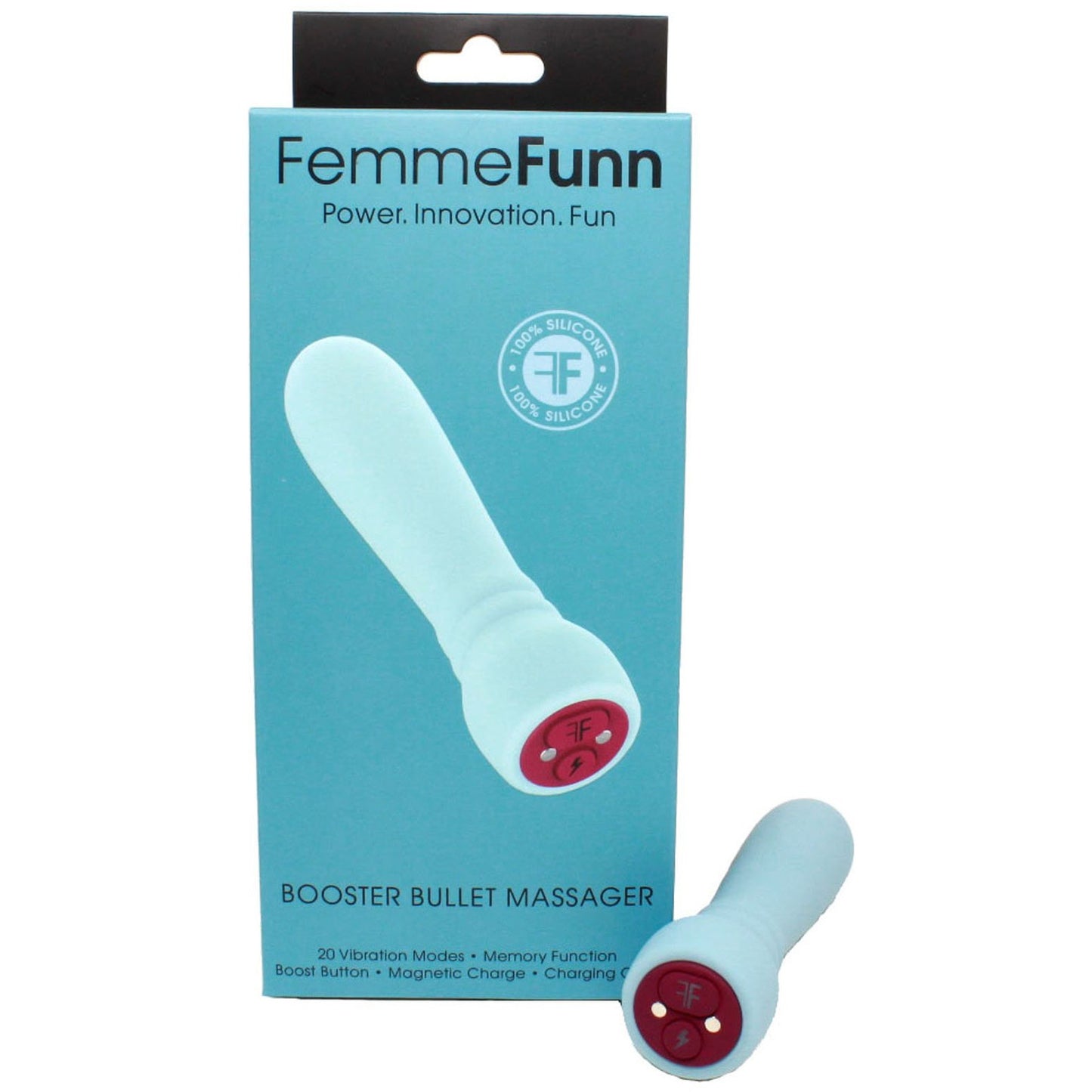 Package of the Femme Funn Booster Bullet - The Bigger O - online sex toy shop USA, Canada & UK shipping available
