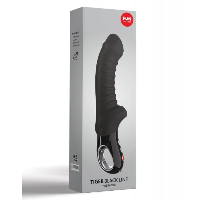 Fun Factory Tiger G5 G-Spot Vibrator in black package - by The Bigger O online sex shop. USA, Canada and UK shipping available.