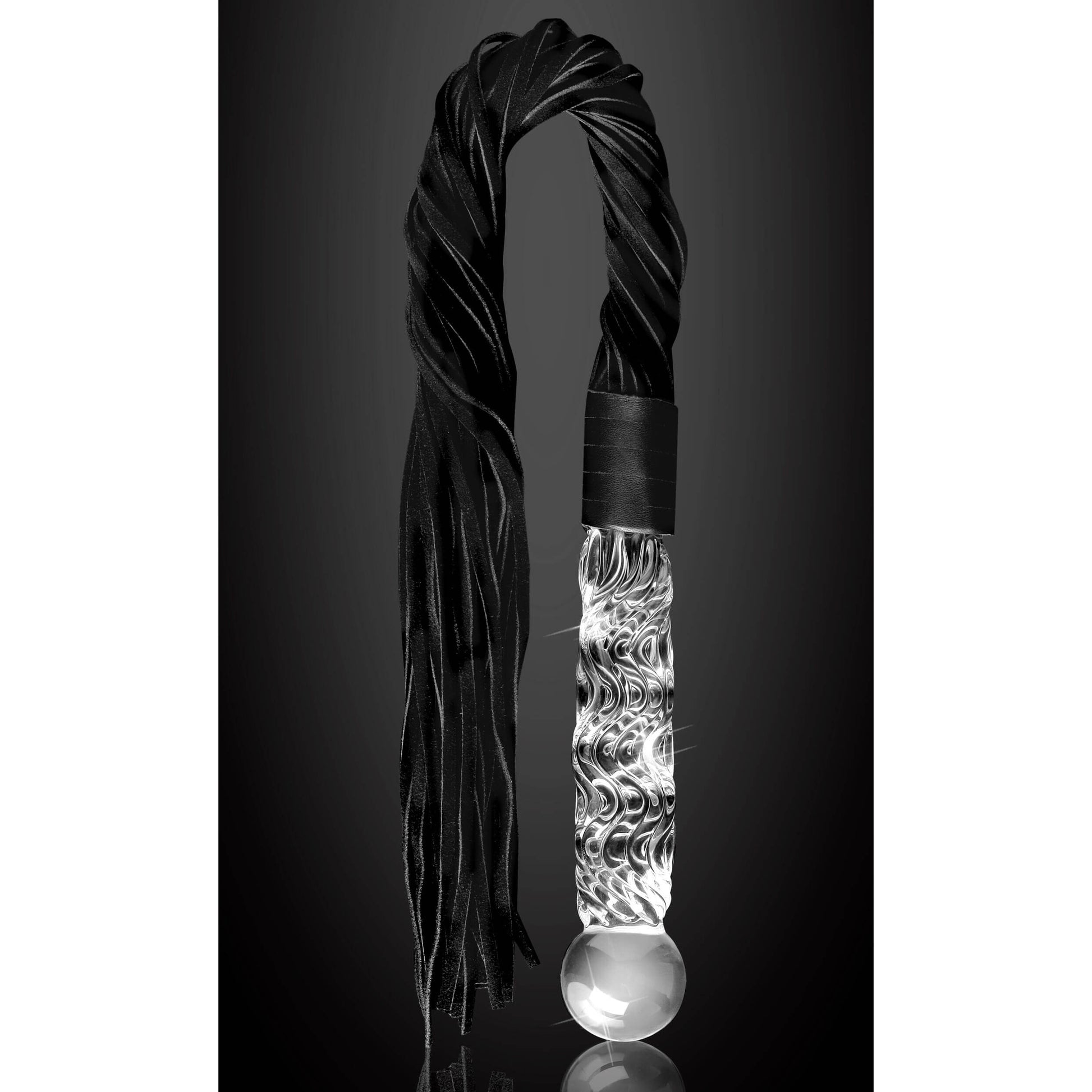 Icicles No. 38 - Glass Flogger and Dildo - by The Bigger O online sex toy shop. USA, Canada and UK shipping available.