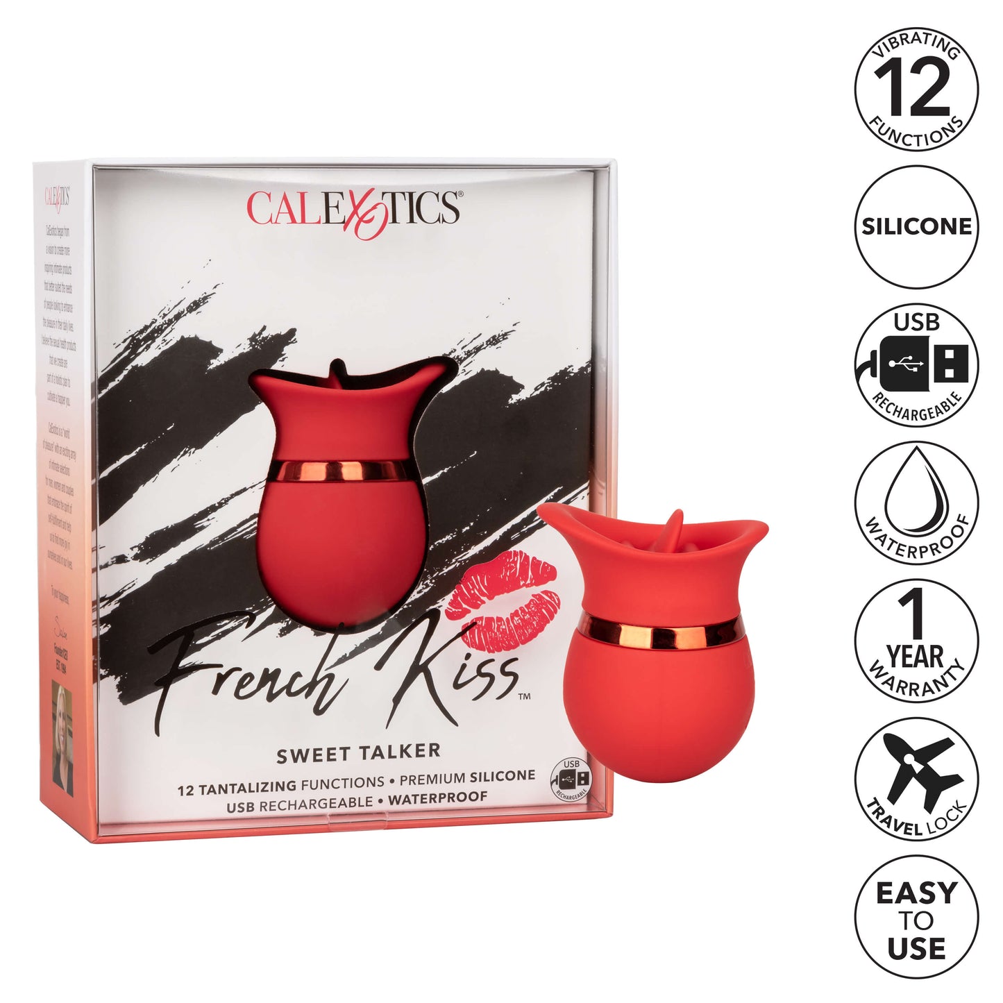 Package of the French Kiss Sweet Talker - CalExotics - The Bigger O - online sex toy shop USA, Canada & UK shipping available