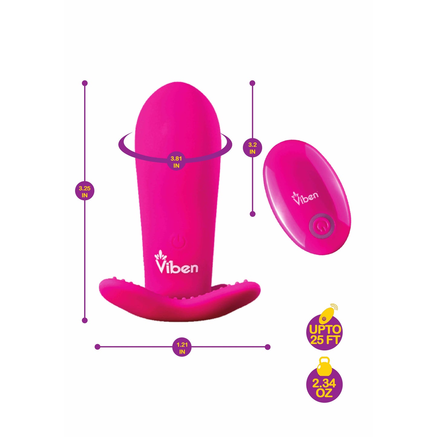 Intrigue G-Spot Panty Vibrator with Remote - Viben Toys - by The Bigger O an online sex toy shop. We ship to USA, Canada and the UK.