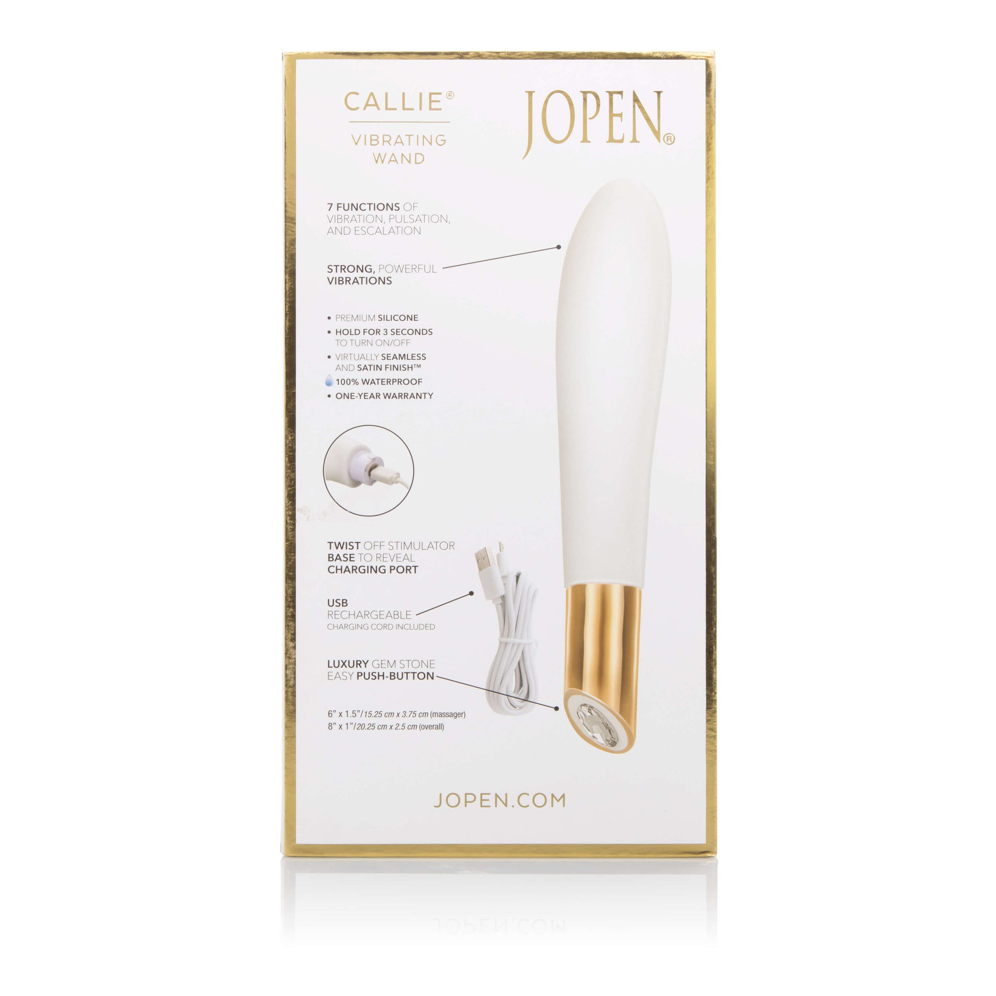 Callie Vibrating Wand - Jopen - The Bigger O - online sex toy shop USA, Canada & UK shipping available