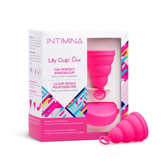 Intimina Lily Cup One package- The Bigger O online sex toy shop USA, Canada & UK shipping available