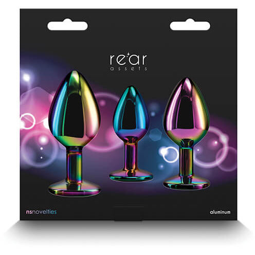 Rear Assets Rainbow Gem Anal Plug Kit package - NS Novelties - by The Bigger O online sex shop. USA, Canada and UK shipping available.