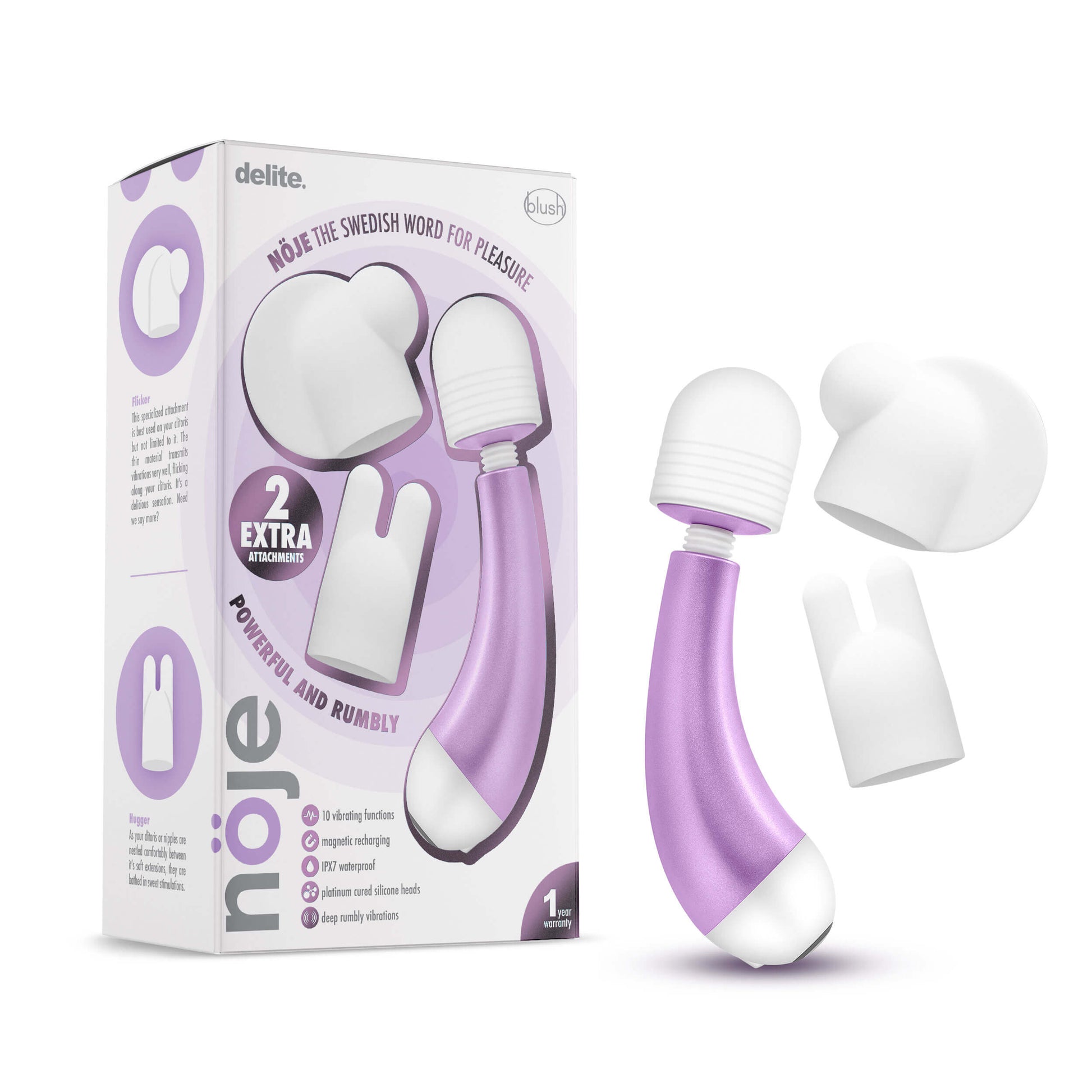Noje Delite Wand by Blush Novelities - The Bigger O - online sex toy shop USA, Canada & UK shipping available