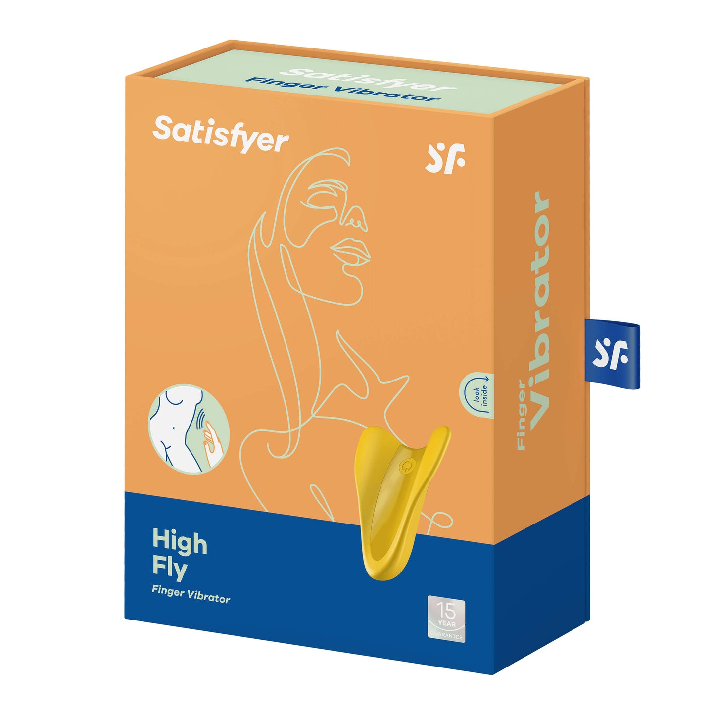 Satisfyer High Fly Finger Vibrator Packaging - The Bigger O - an online sex toy shop. We ship to USA, Canada and the UK