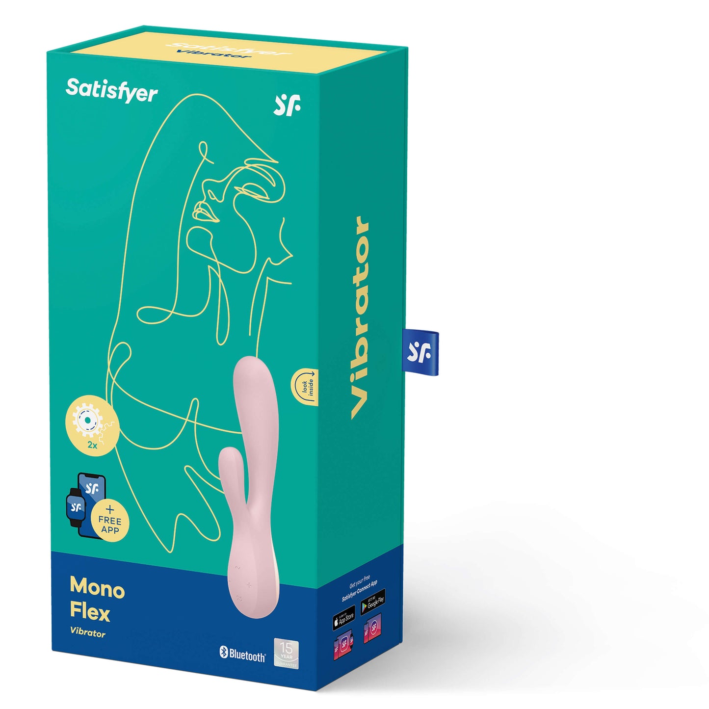 Satisfyer Mono Flex Rabbit Vibrator packaging - by The Bigger O - an online sex toy shop. We ship to USA, Canada and the UK.