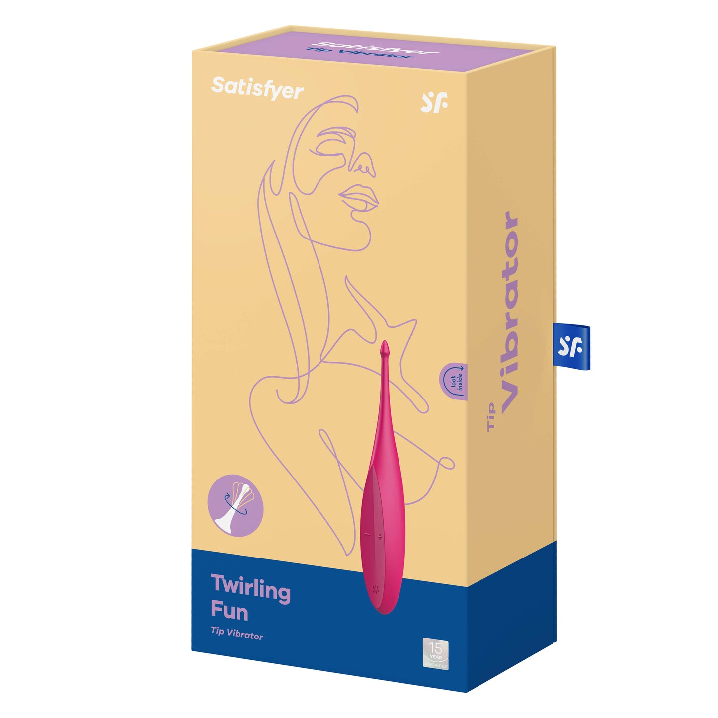 Satisfyer Twirling Fun packaging - by The Bigger O an online sex toy shop. We ship to USA, Canada and the UK.