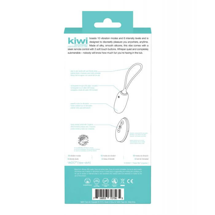 VeDO Kiwi in Turquoise package - by The Bigger O online sex shop. USA, Canada and UK shipping available.