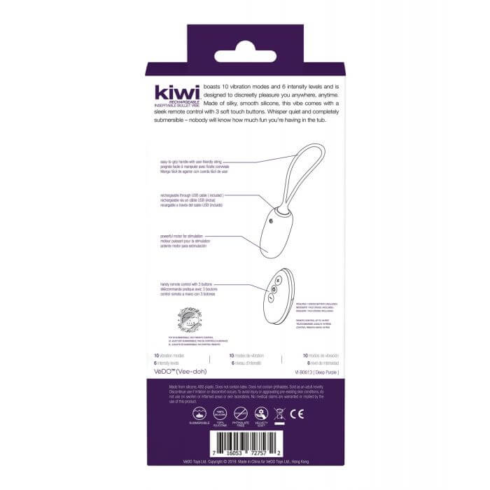 VeDO Kiwi in purple package - by The Bigger O online sex shop. USA, Canada and UK shipping available.