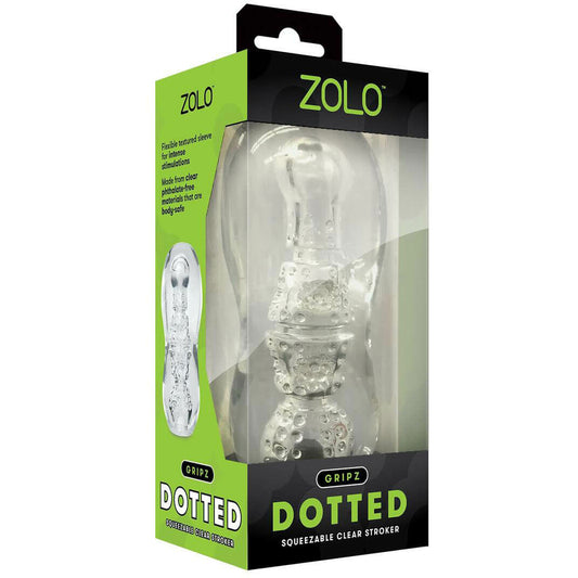 Zolo Gripz Dotted Stroker packaging - by The Bigger O - online sex toy shop USA, Canada & UK shipping available