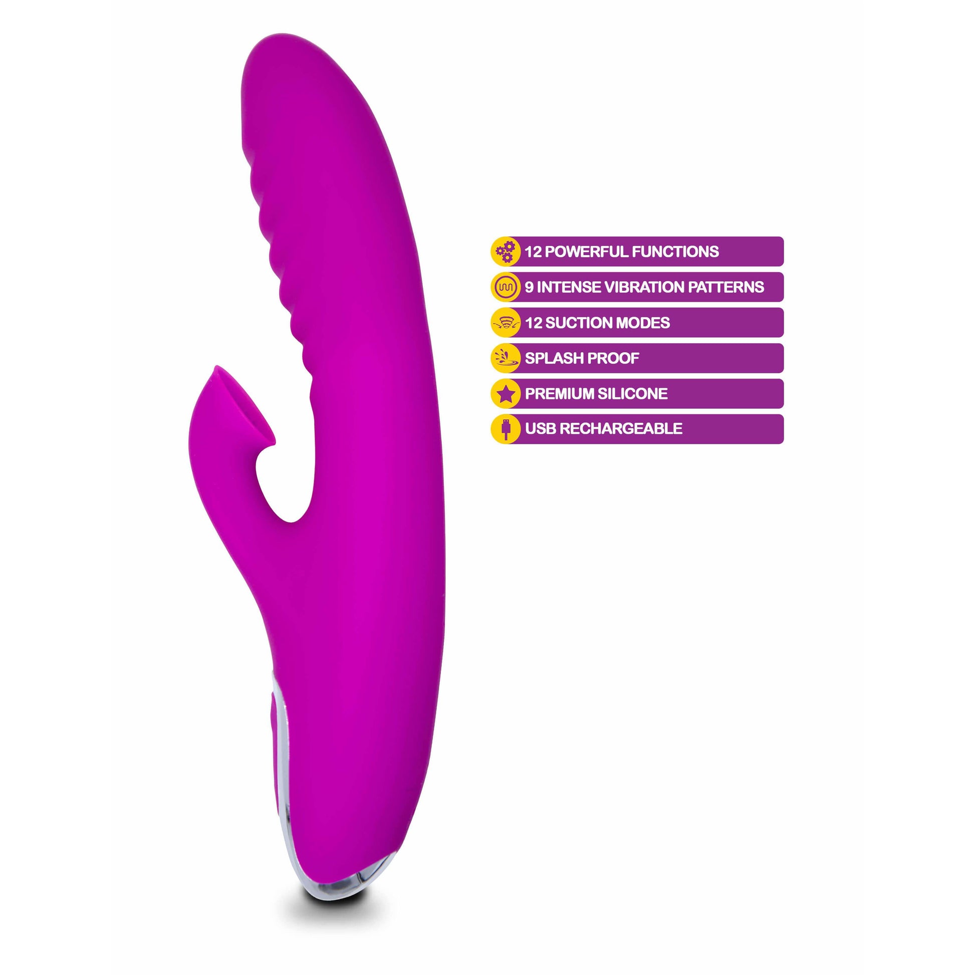 Frenzy Rabbit Vibrator with Clitoral Suction by Viben - The Bigger O - online sex toy shop USA, Canada & UK shipping available
