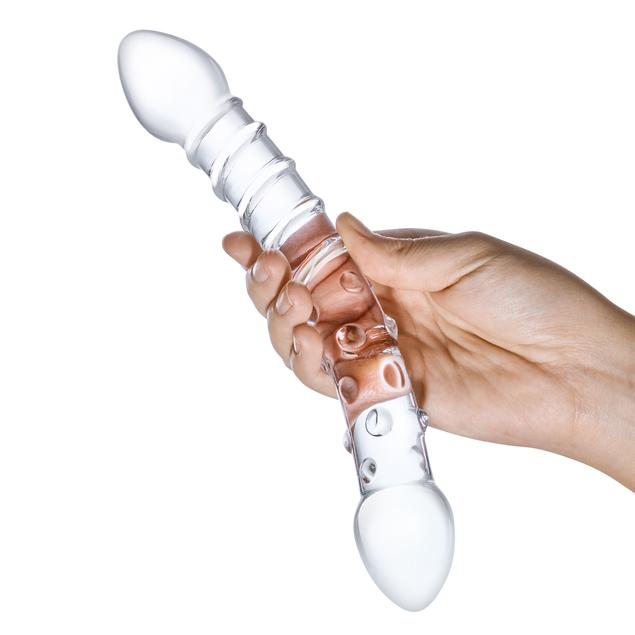 Gläs Toys Double Trouble Glass Dildo by The Bigger O - online sex toy shop USA, Canada & UK shipping available