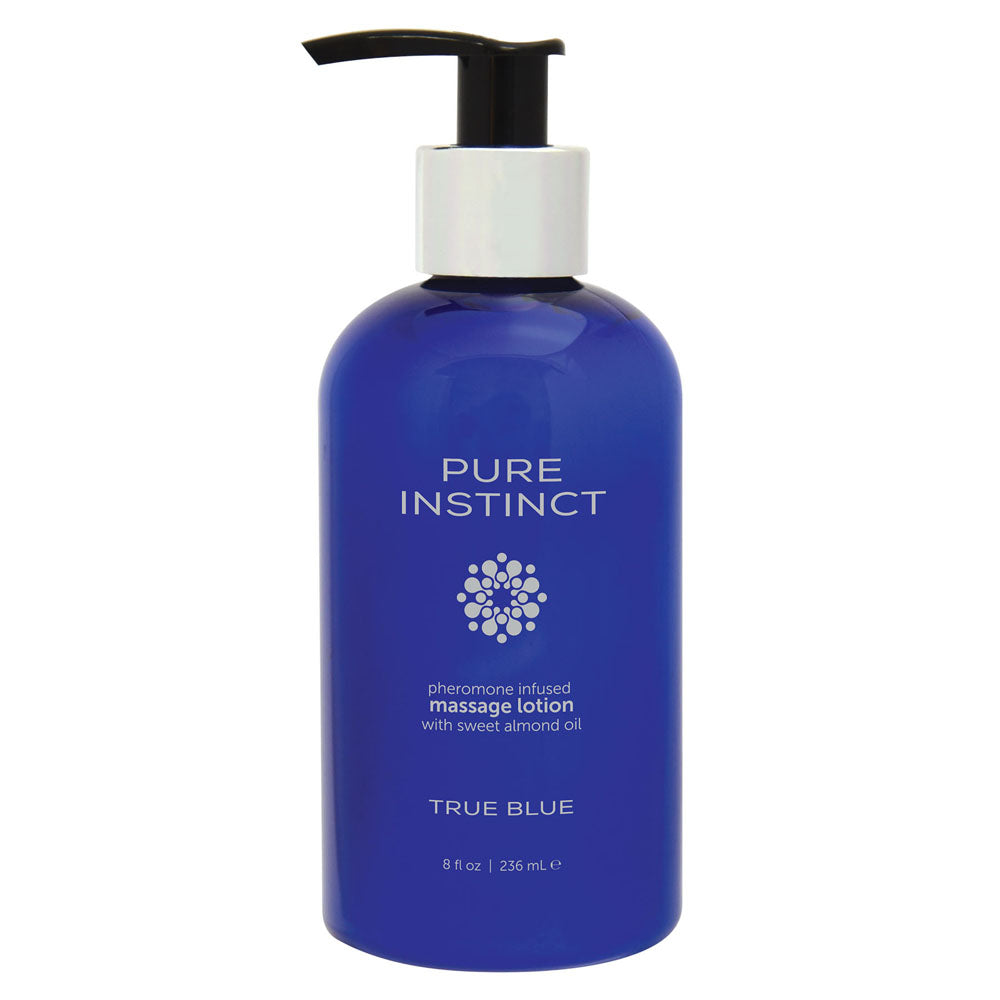 Pure Instinct True Blue Pheromone Massage Lotion - The Bigger O - online sex toy shop USA, Canada & UK shipping available