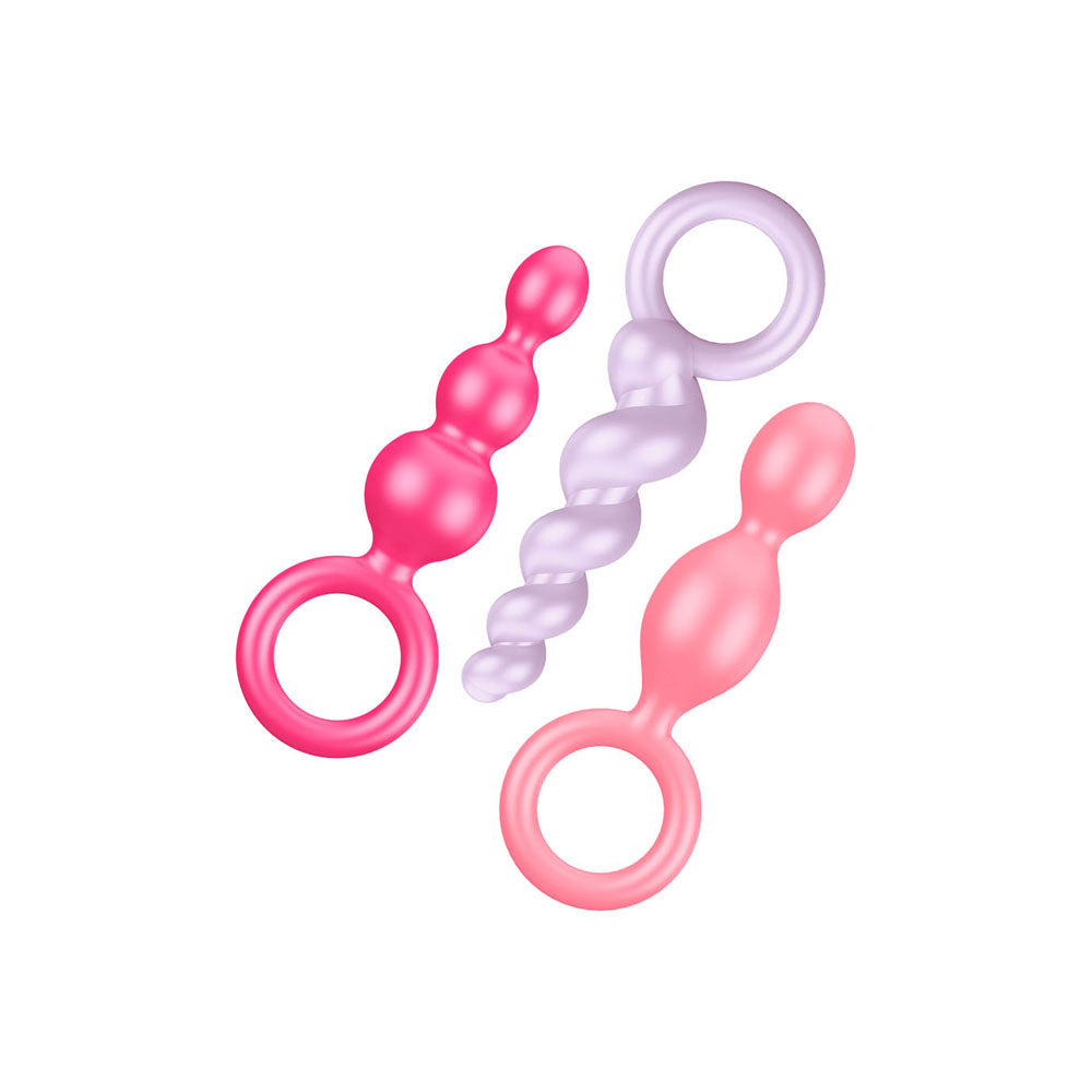 Satisfyer Booty Call Anal Plug Set - Multi Colored - The Bigger O - an online sex toy shop. We ship to USA, Canada and the UK