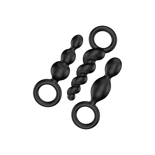 Satisfyer Booty Call Anal Plug Set - Black - The Bigger O - an online sex toy shop. We ship to USA, Canada and the UK