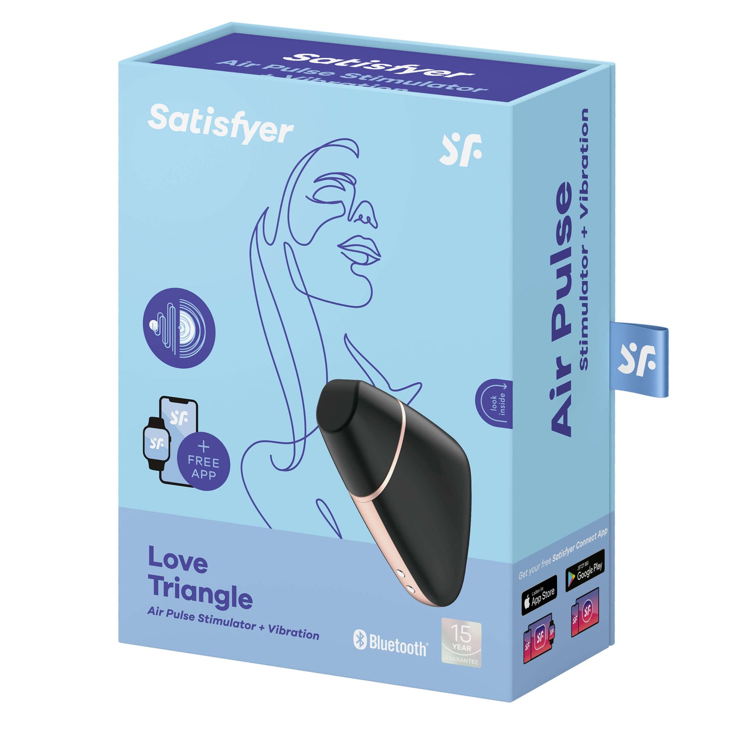 Satisfyer Love Triangle packaging - by The Bigger O an online sex toy shop. We ship to USA, Canada and the UK.