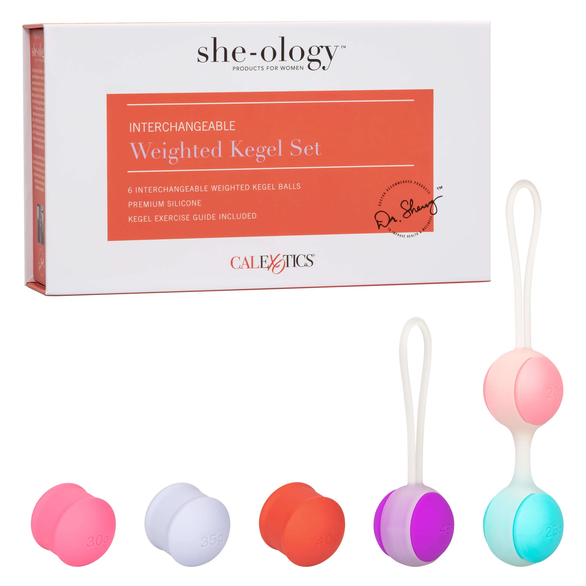 She-Ology Weighted Kegel Set - by The Bigger O an online sex toy shop. We ship to USA, Canada and the UK.