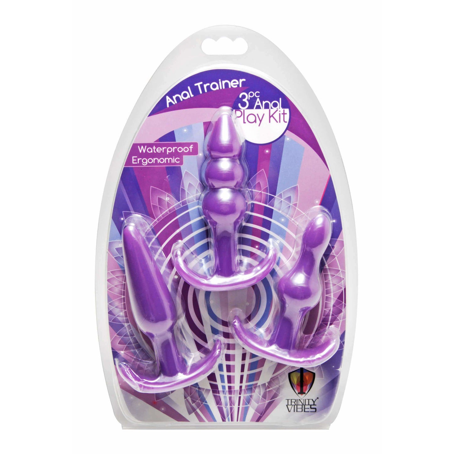 Anal Trainer - 3 Piece Anal Play Kit - XR Brands Trinity Vibes - The Bigger O - online sex toy shop USA, Canada & UK shipping available